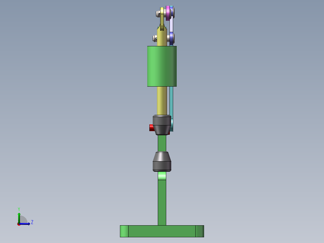 六杆曲柄滑块动力锤左视图