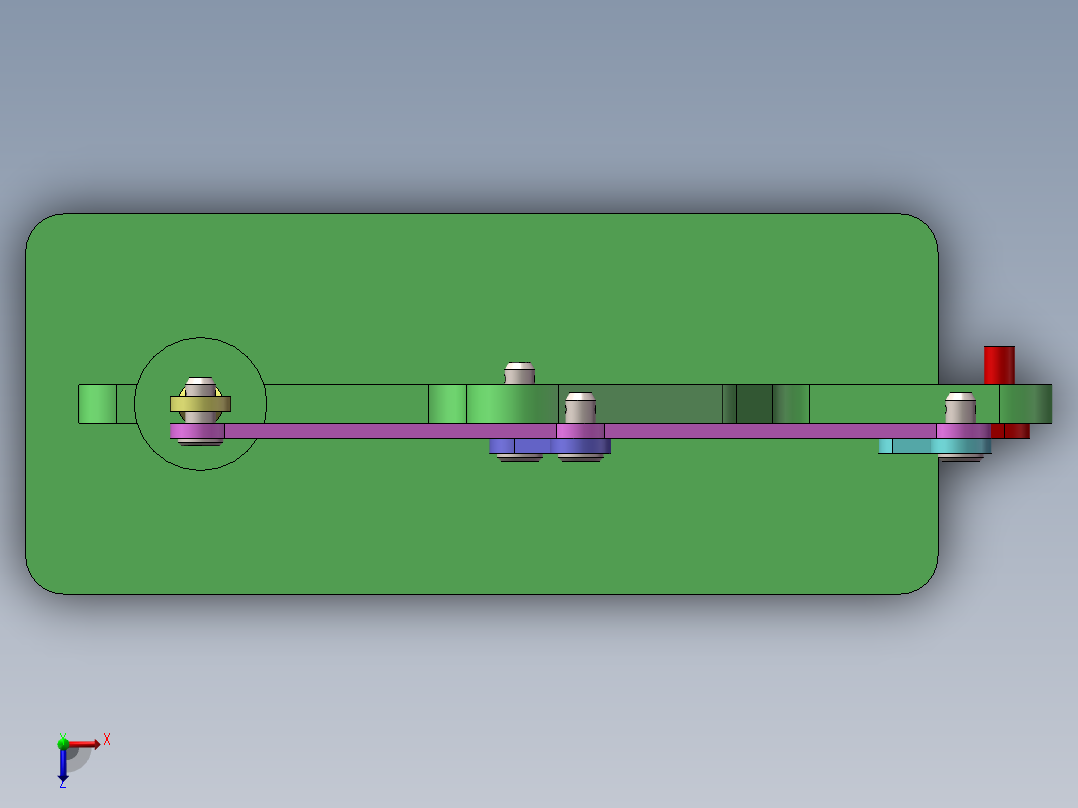 六杆曲柄滑块动力锤俯视图