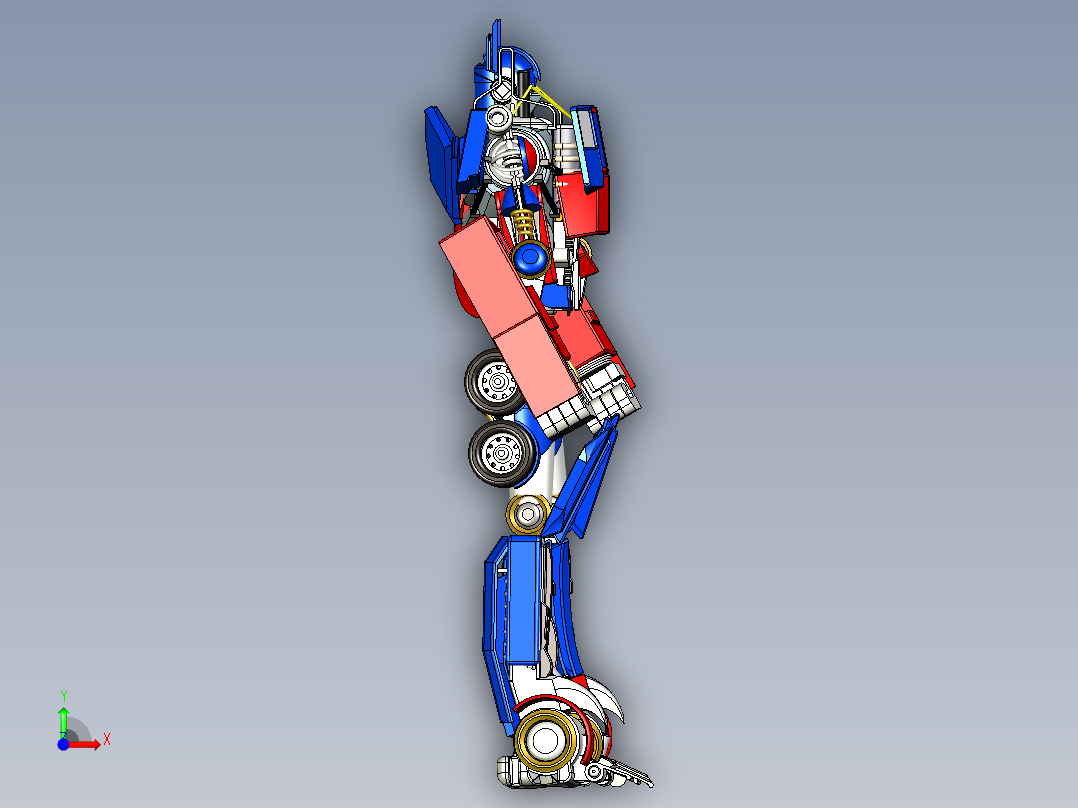 新型擎天柱机器人前视图