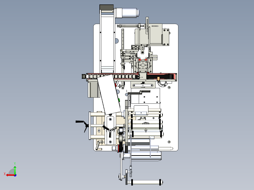 三代手机电池贴标机（全自动四面贴标机）后视图