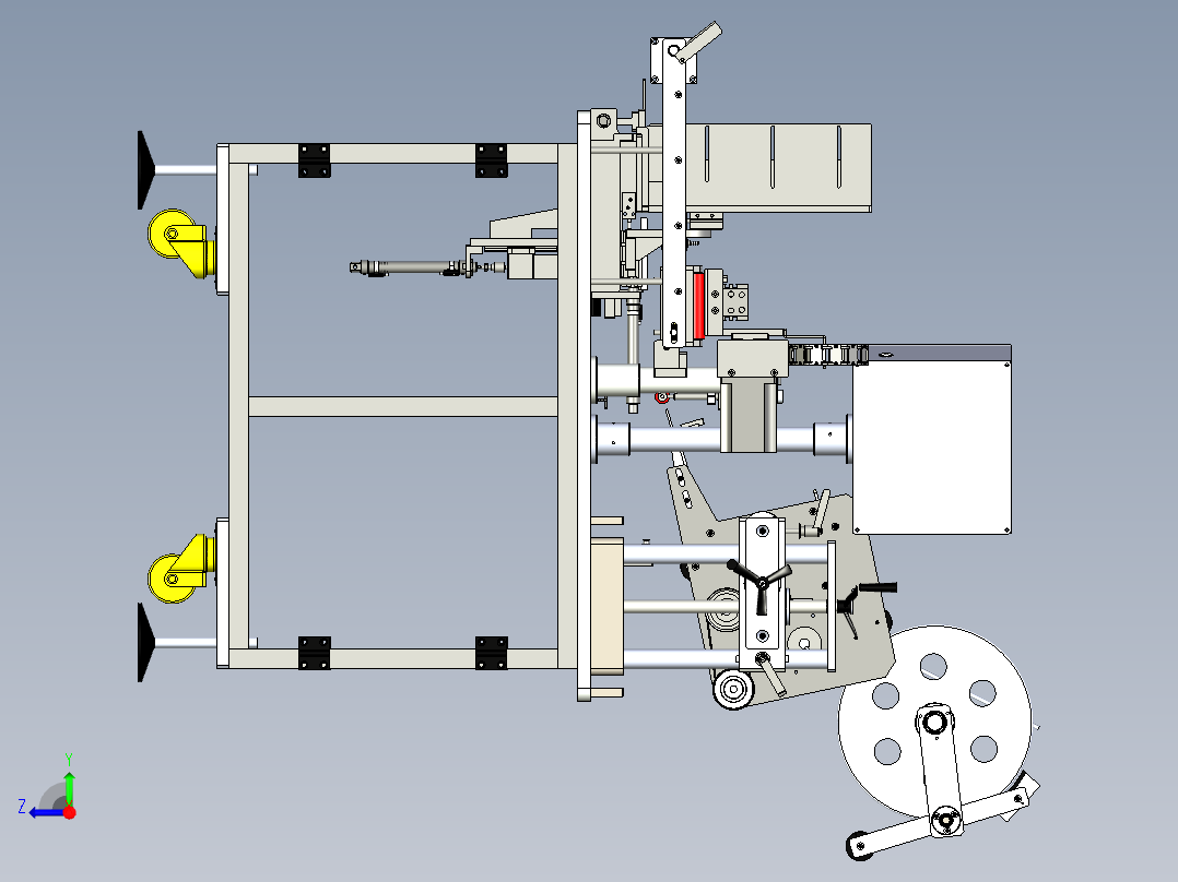 三代手机电池贴标机（全自动四面贴标机）右视图