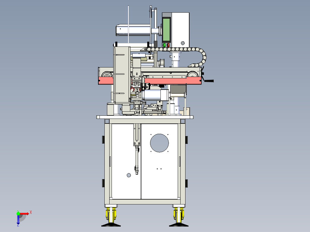 三代手机电池贴标机（全自动四面贴标机）俯视图