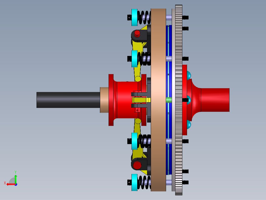 单片式离合器后视图