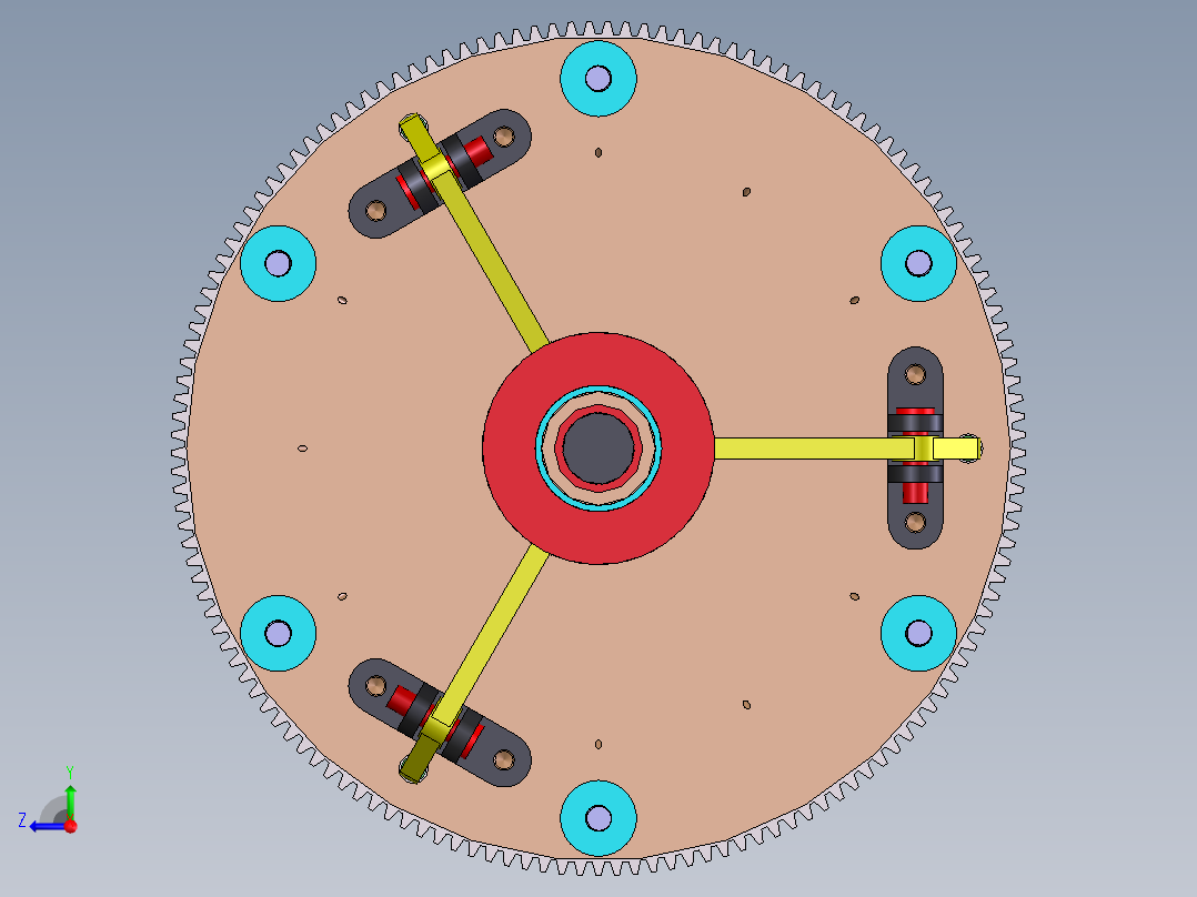 单片式离合器右视图