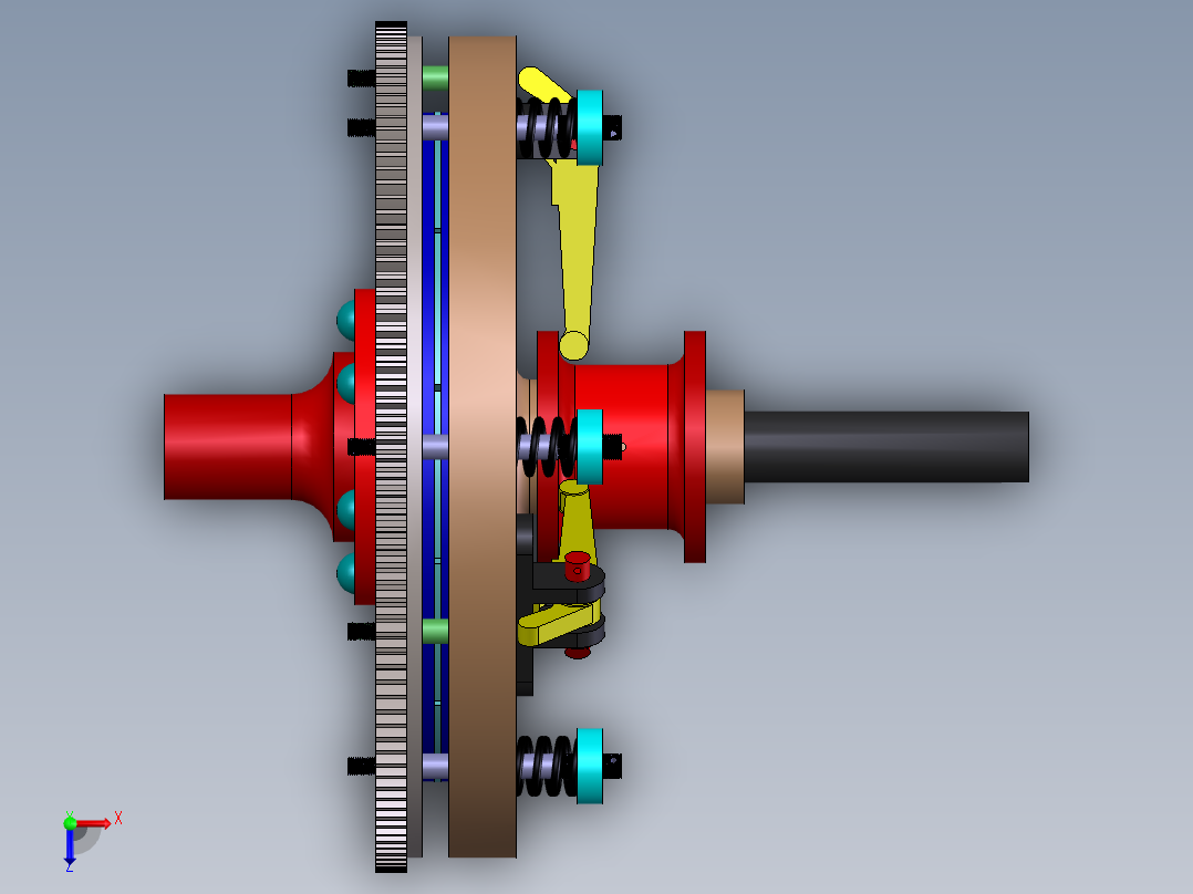 单片式离合器俯视图