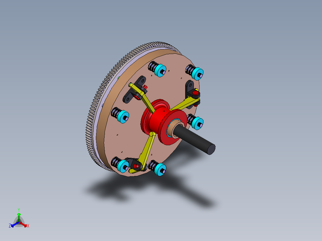 单片式离合器正等轴测图