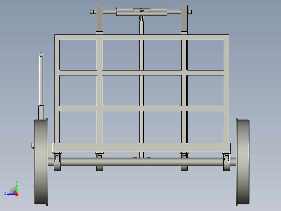 地铁牵引轨道车右视图
