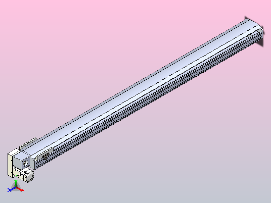 皮带直线轴半封闭可选导轨TPA-HNB-175D-140-L1950-LP-C-P75-N3主视图