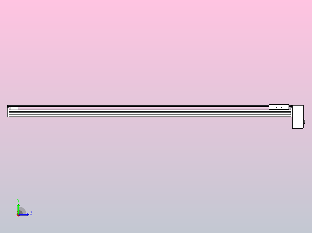 皮带直线轴半封闭可选导轨TPA-HNB-175D-140-L1950-LP-C-P75-N3左视图