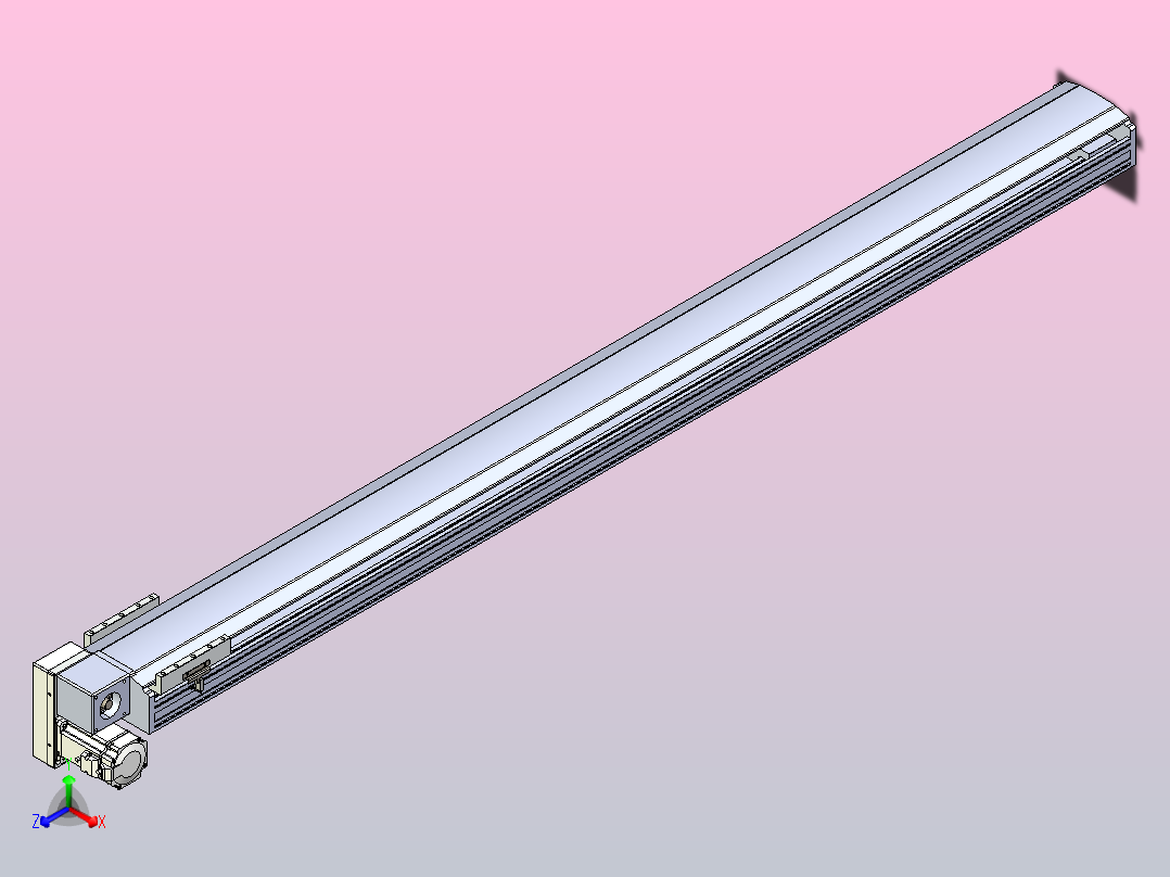 皮带直线轴半封闭可选导轨TPA-HNB-175D-140-L1950-LP-C-P75-N3正等轴测图