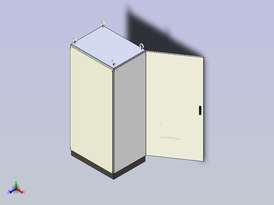 仿威图刀开关风机控制柜正等轴测图