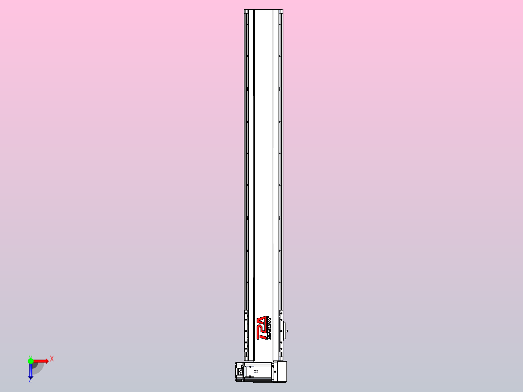 皮带直线轴半封闭可选导轨TPA-HNB-120D-110-L850-RU-C-P40-N3俯视图
