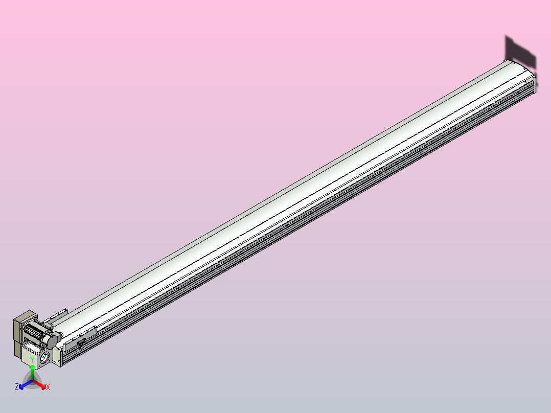皮带直线轴半封闭可选导轨TPA-HNB-220D-176-L3050-LU-Y-P1K-N3主视图
