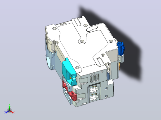 NB1L-40 1P&amp;N剩余电流动作断路器三维模型202010