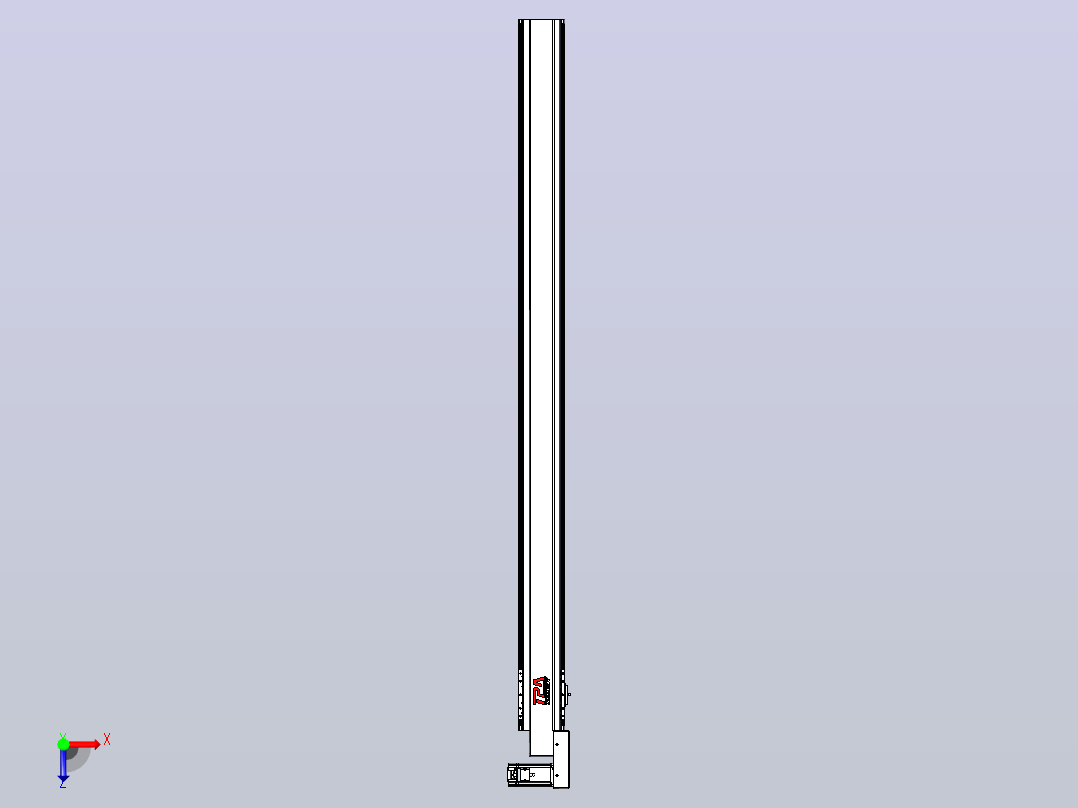 皮带直线轴半封闭可选导轨TPA-HNB-120D-110-L1600-MR-Y-P40-N3俯视图