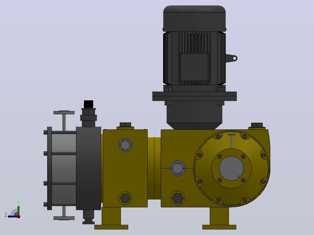 ZRJ5-M型液压隔膜计量泵[ZRJ5-M-1600-5（2）]右视图