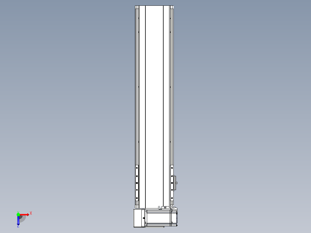 皮带直线轴半封闭可选导轨TPA-HNB-140D-120-L500-LU-Y-P40-N3俯视图