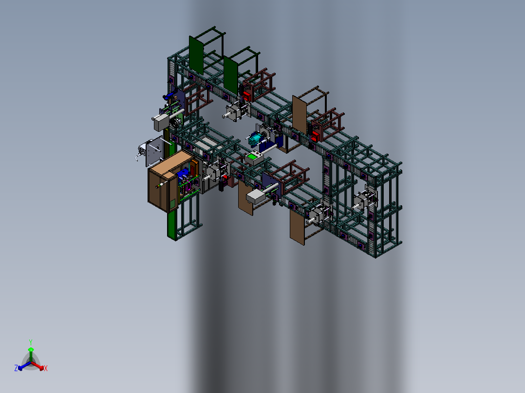 断水阀生产流水线(正等轴测图