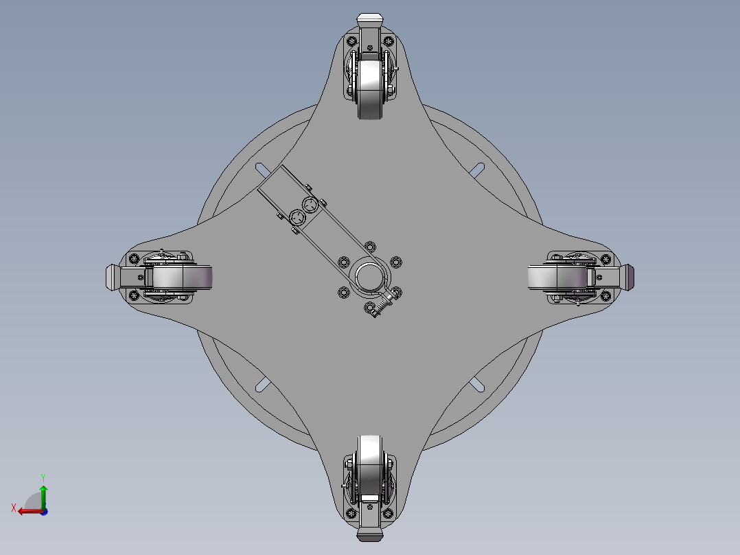 旋转焊接台3D数模图纸 STEP格式后视图