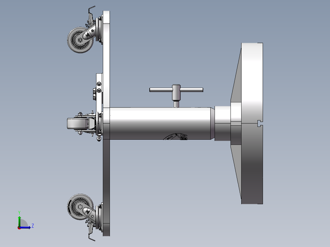 旋转焊接台3D数模图纸 STEP格式左视图