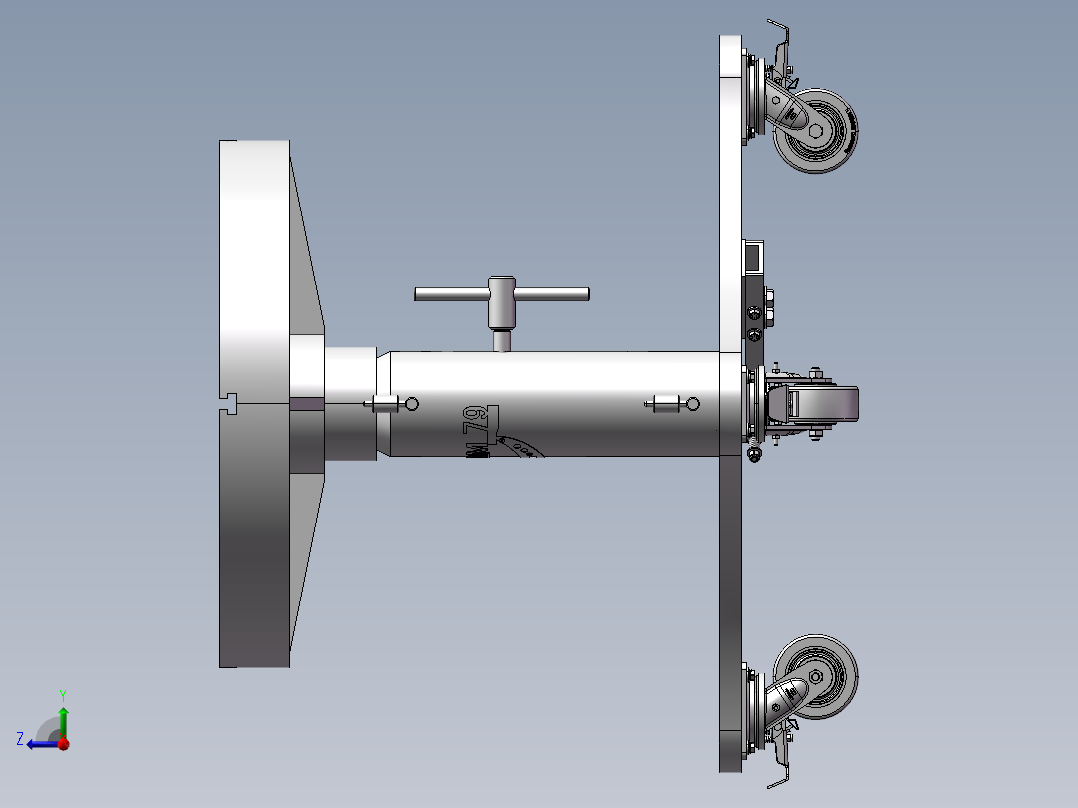 旋转焊接台3D数模图纸 STEP格式右视图