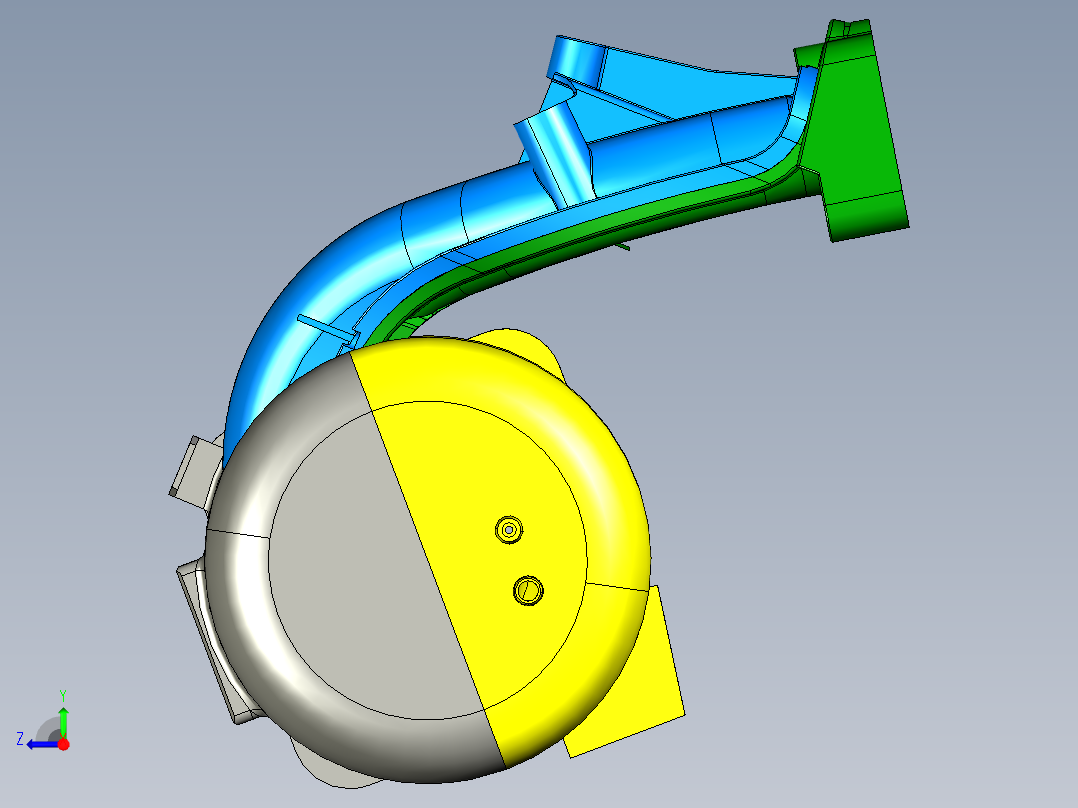 进气歧管涡轮3D模型右视图