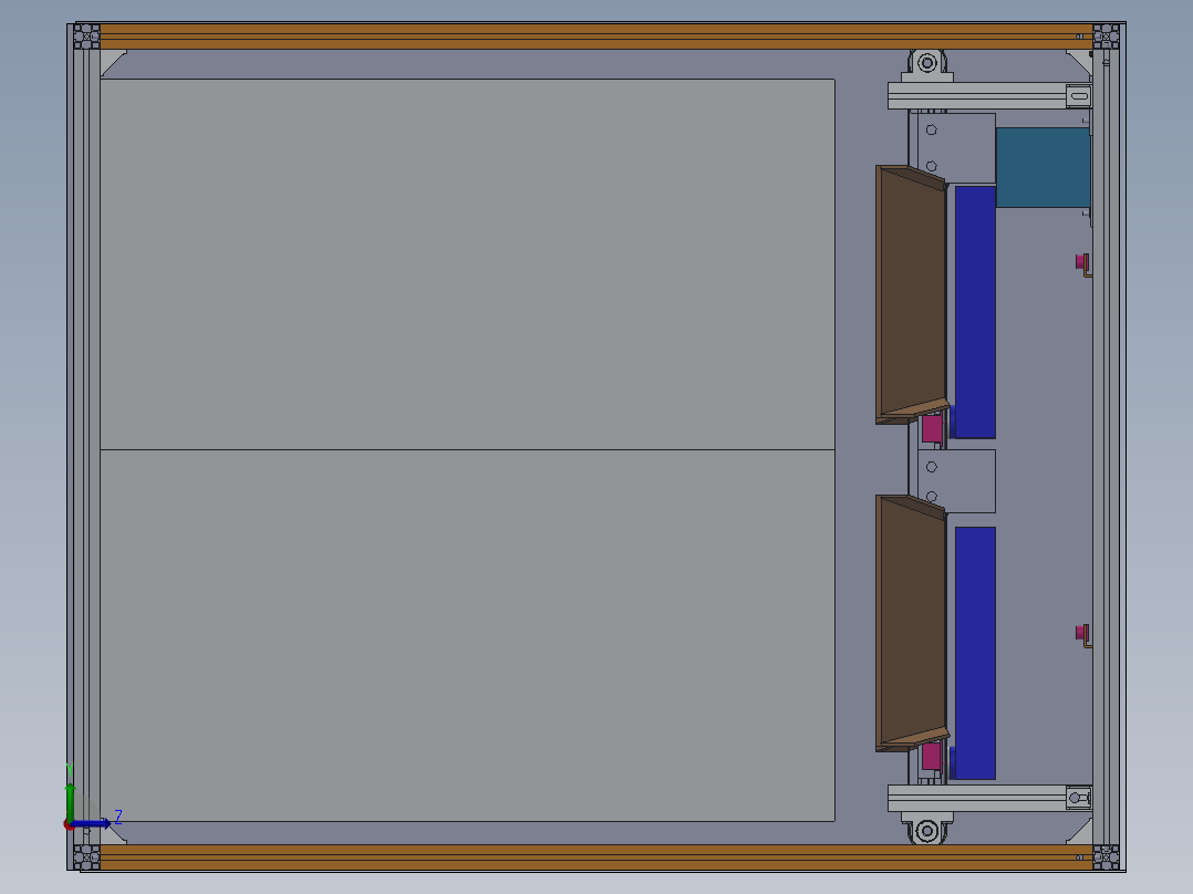 垃圾、物料自动分类3D图纸 生产线自动分类输送线 物料分类3d模型左视图