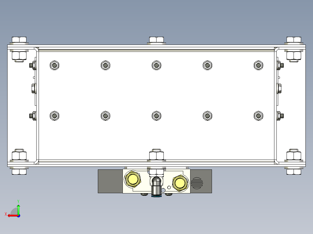 300x300mm气动滑动闸门后视图