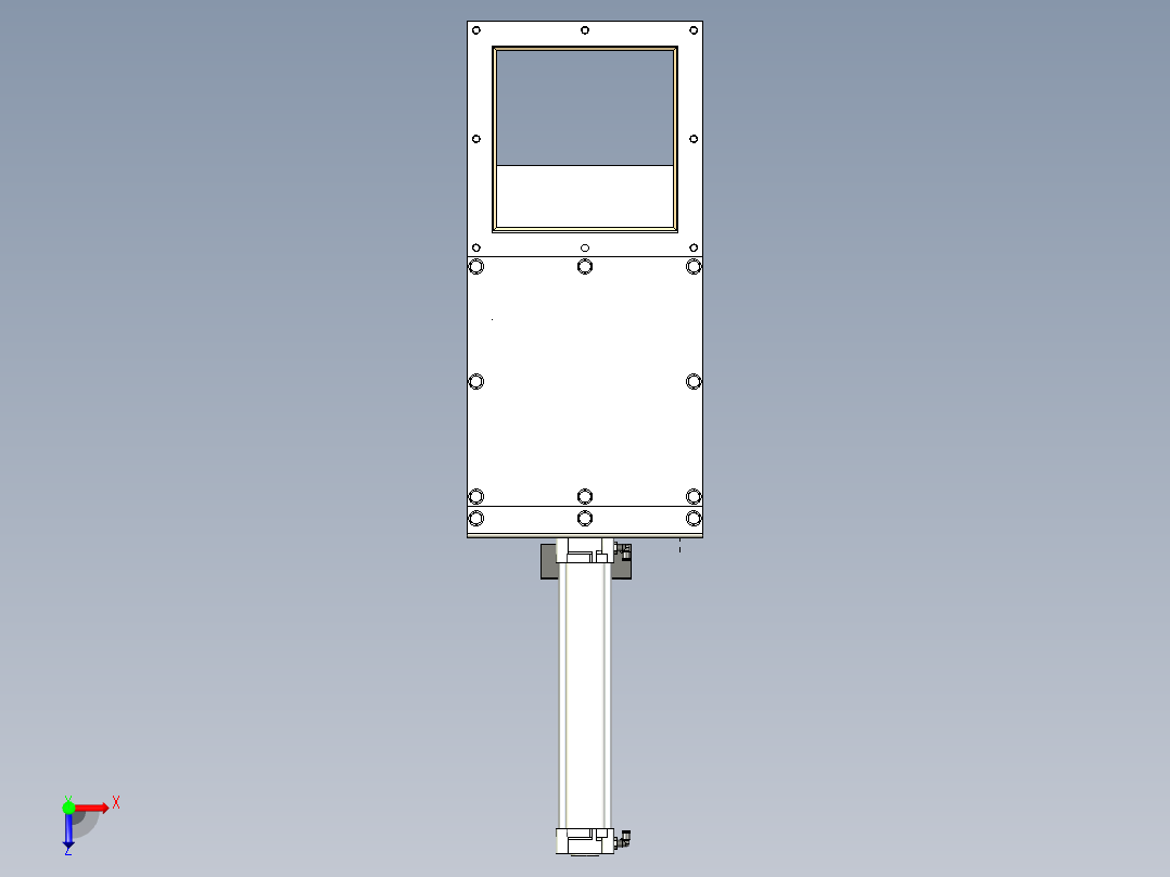 300x300mm气动滑动闸门俯视图