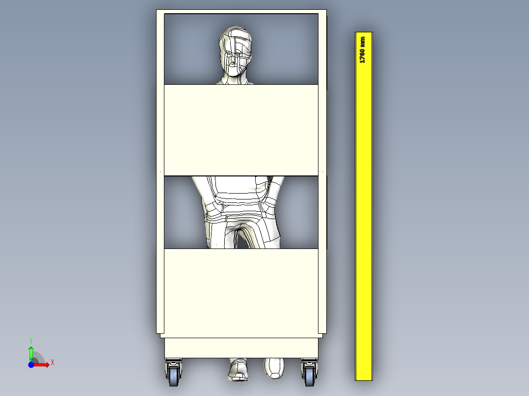 移动车间货架前视图