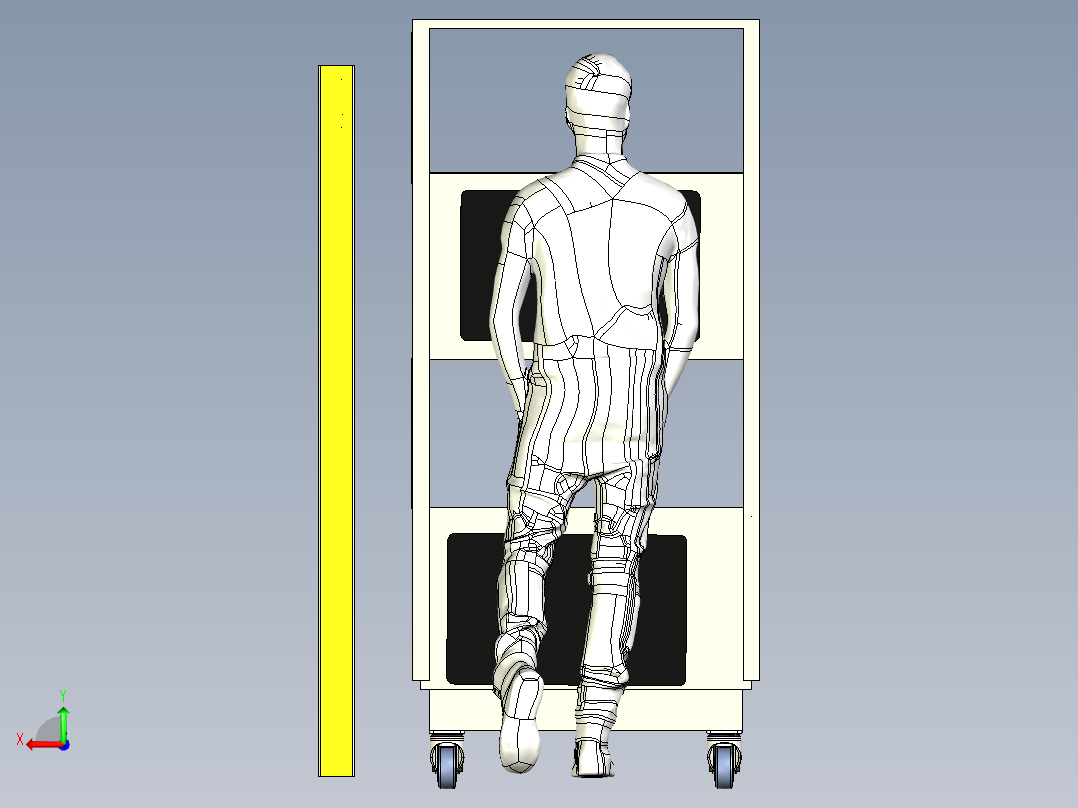 移动车间货架后视图