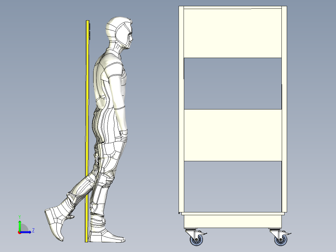 移动车间货架左视图
