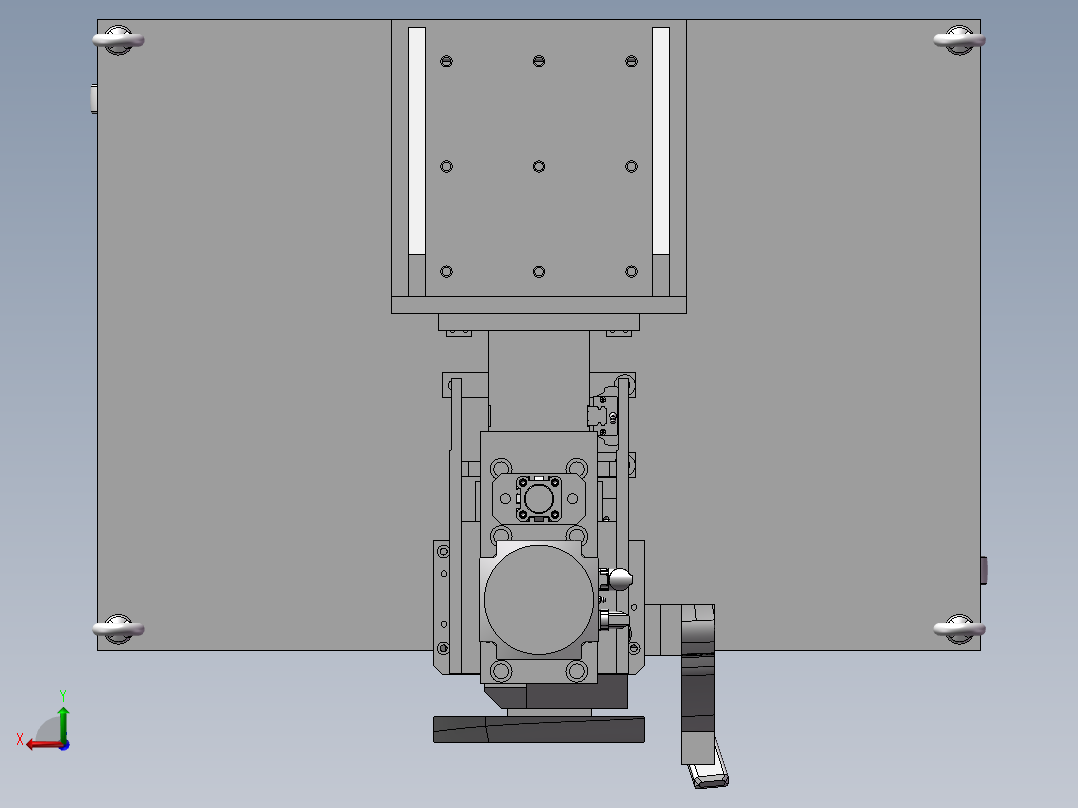 冲孔设备，冲圆弧成型后视图