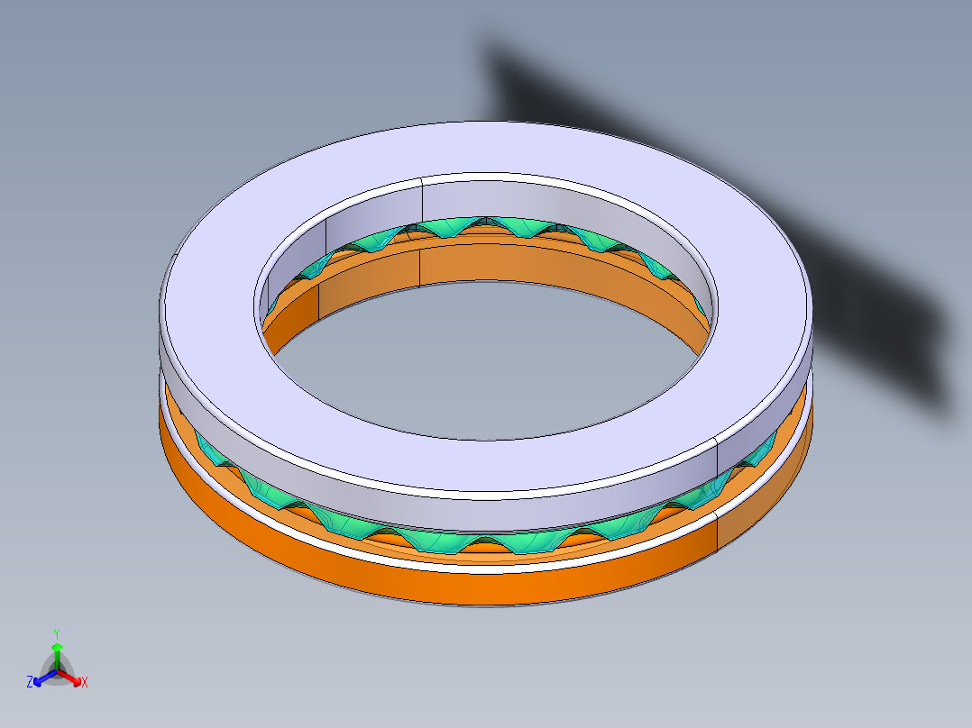 平面推力球轴承51109正等轴测图