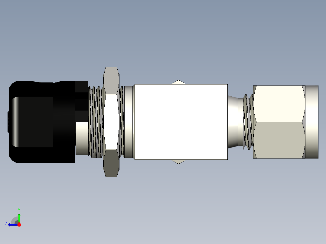 不锈钢单件40G系列角阀，0.35 Cv，1-4英寸。世伟洛克卡套管接头右视图