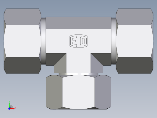 卡套式工业通用硬管接头EO_Swivel_nut_branch_tee_ET20ZS71前视缩略图