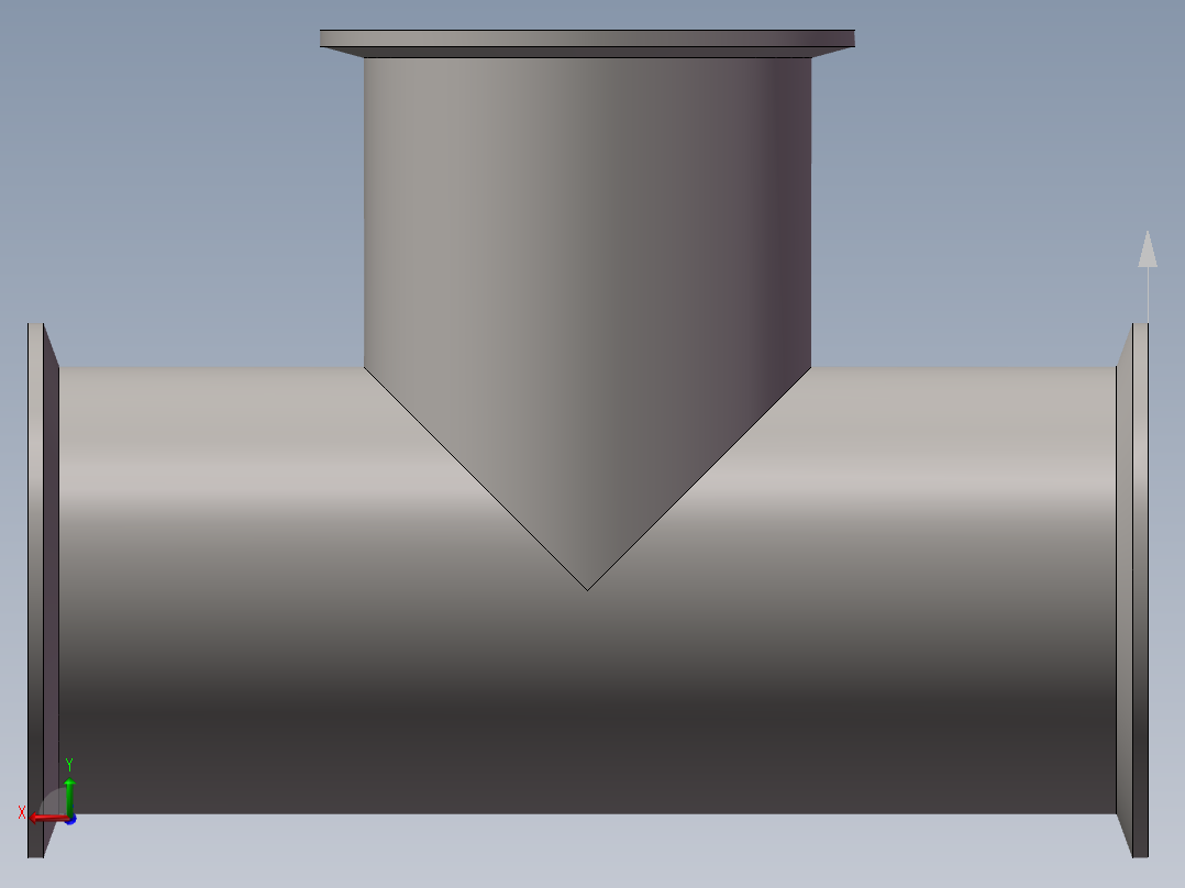 3寸卡箍式等径三通后视图