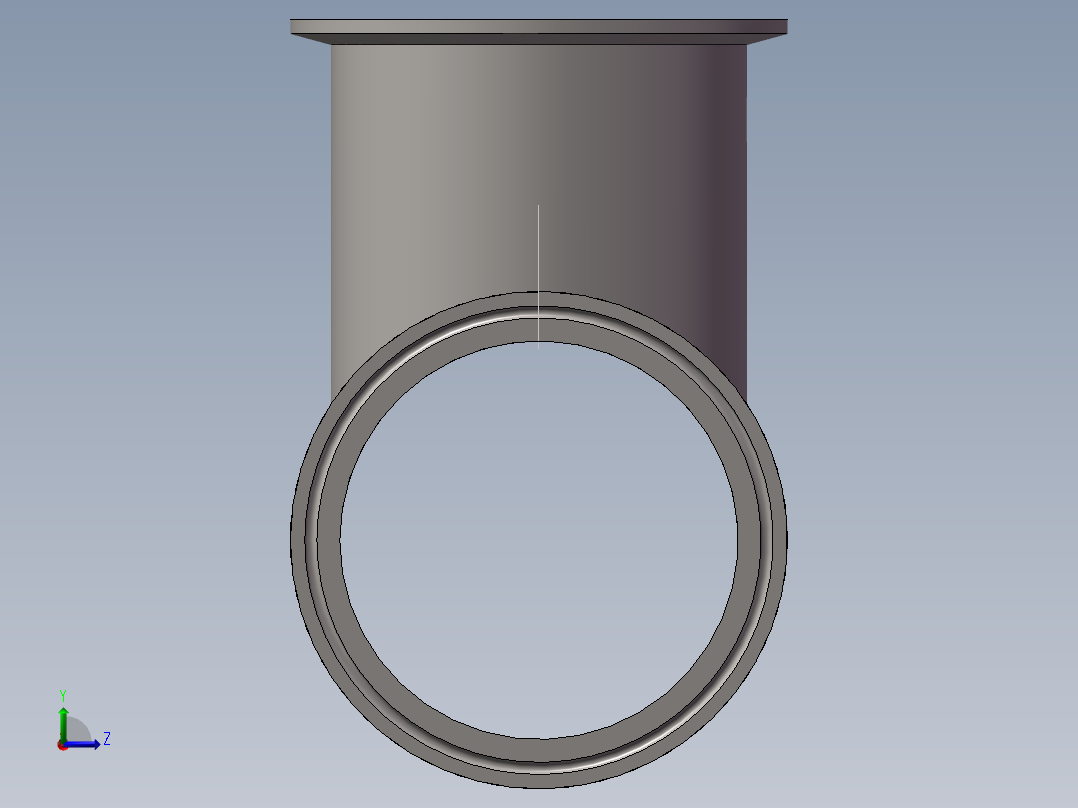 3寸卡箍式等径三通左视图