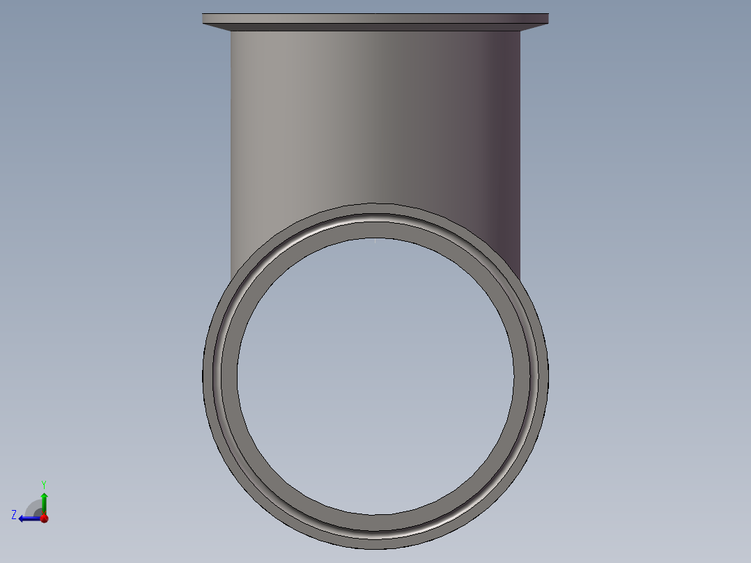 3寸卡箍式等径三通右视图