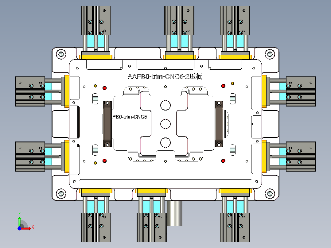 AAPB0-TRIM-笔记本CNC工装夹具三维模型CNC5-0302前视图