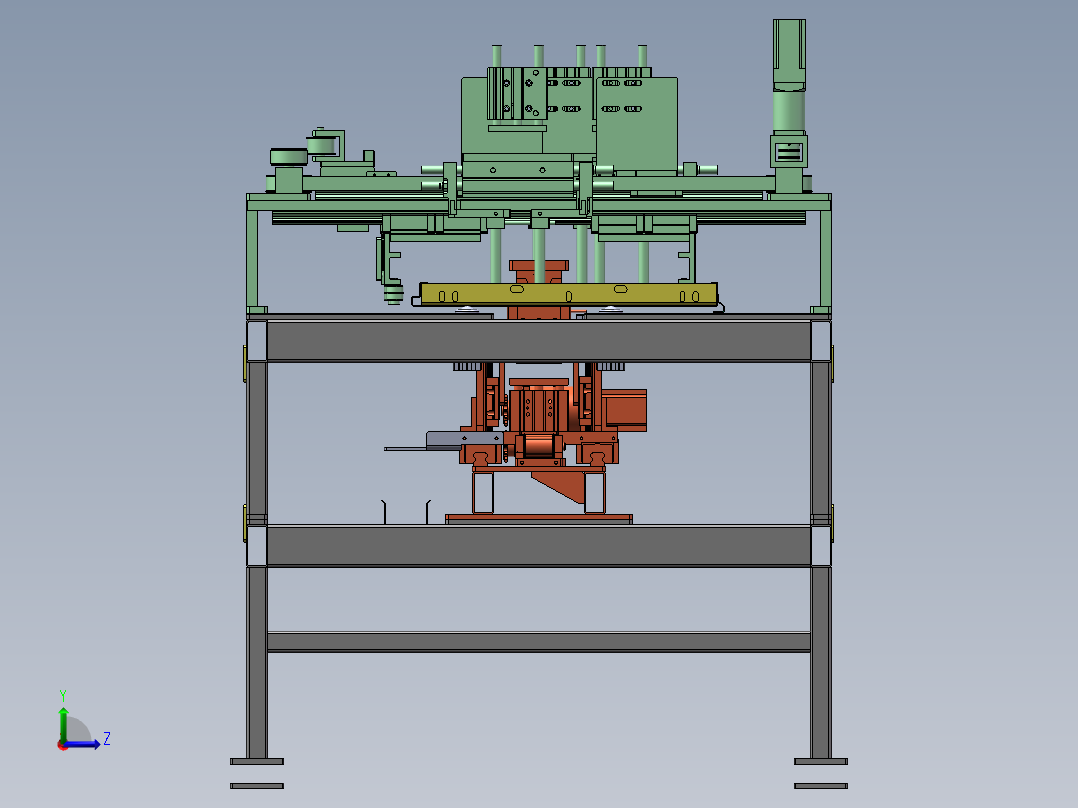 双加强筋定位机构sw19左视图