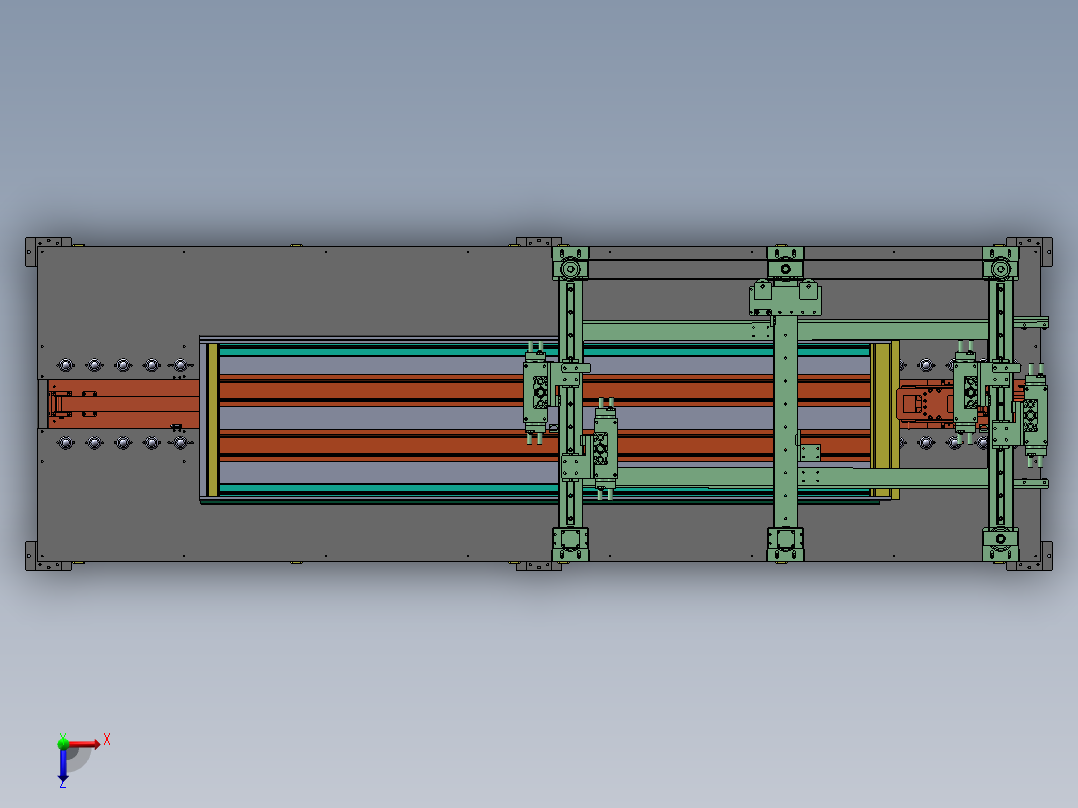 双加强筋定位机构sw19俯视图