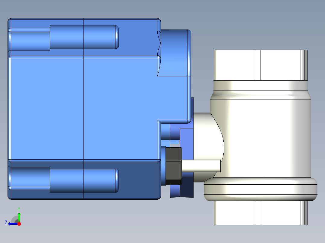DN15 SUS304电动阀3-6V右视图
