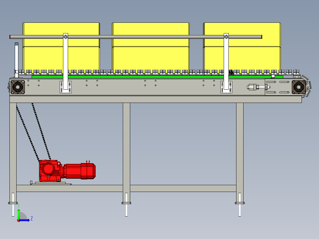 纸箱钣链输送线体设计左视图