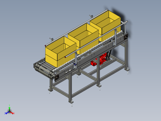 纸箱钣链输送线体设计正等轴测缩略图