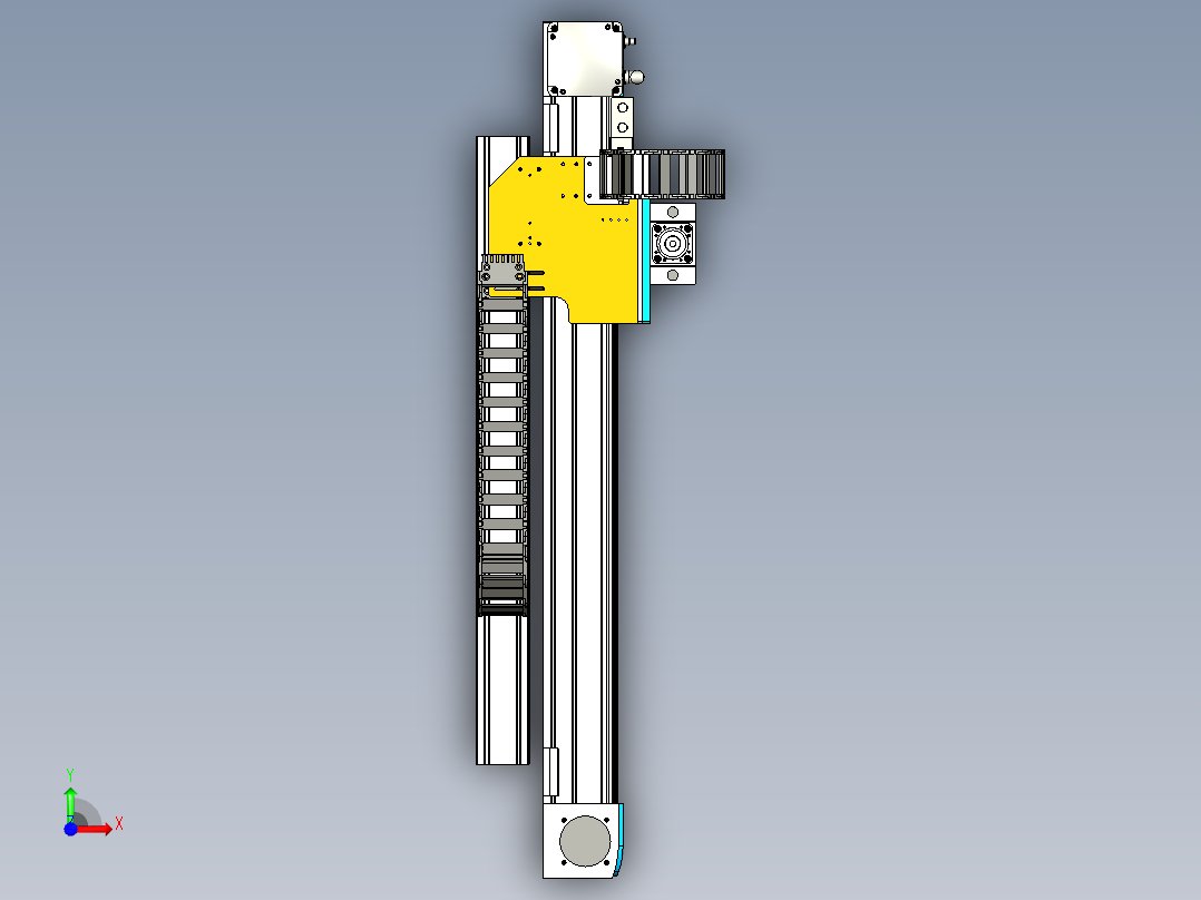 直线模组电缸组合前视图