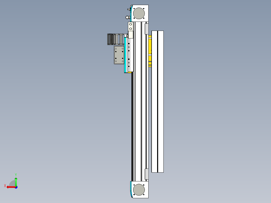 直线模组电缸组合后视图