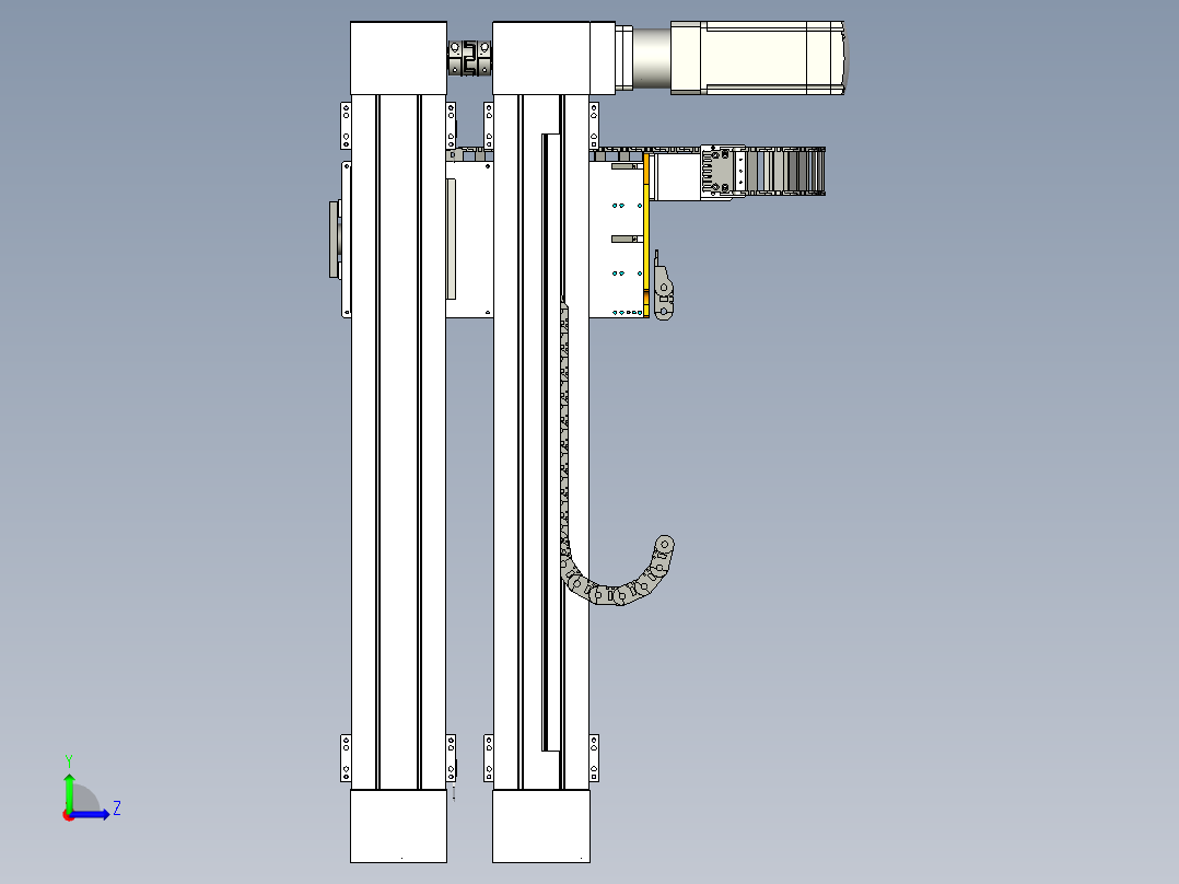 直线模组电缸组合左视图
