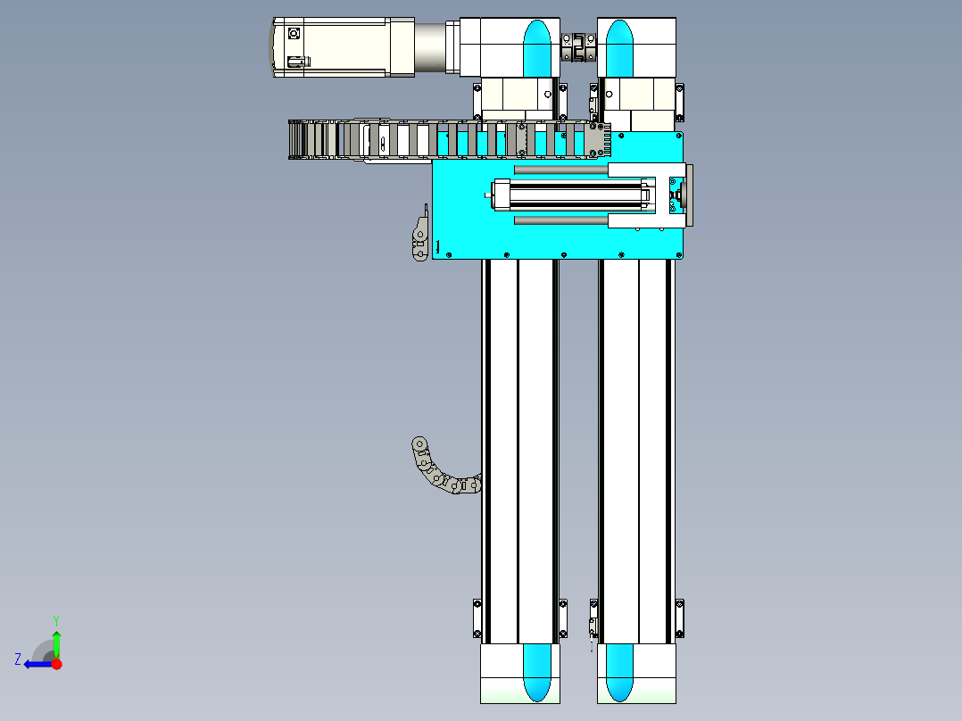直线模组电缸组合右视图