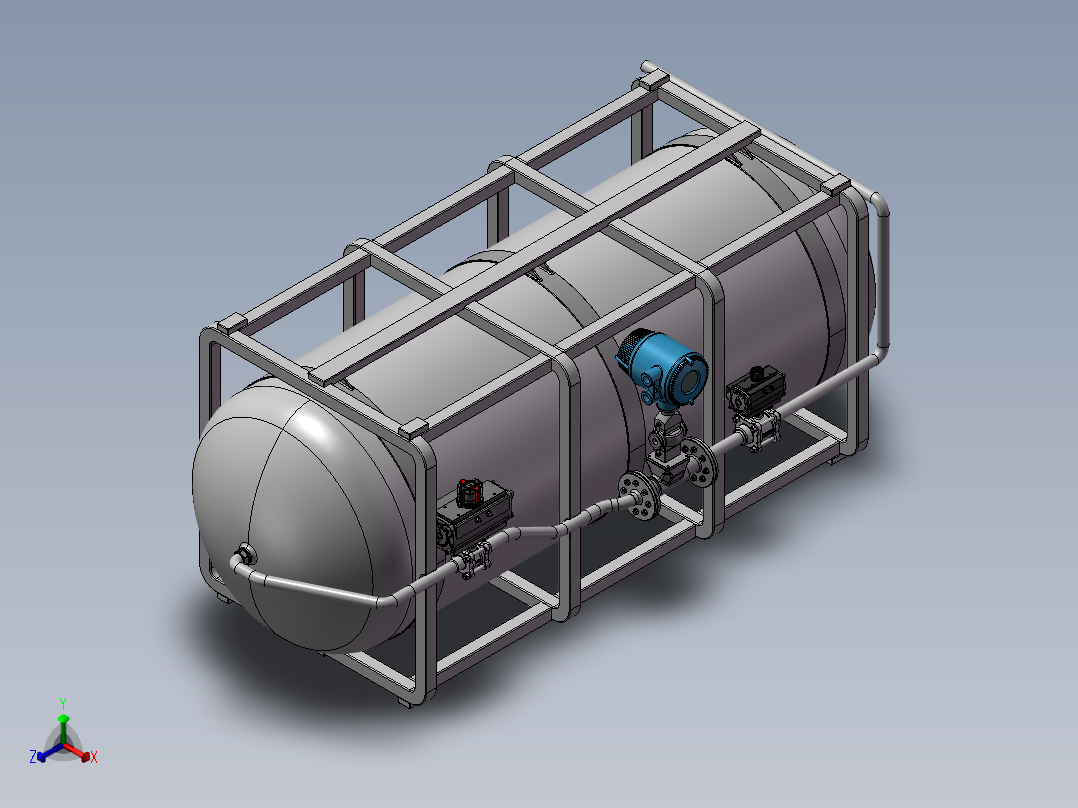 压力容积、液态氢槽储罐正等轴测图